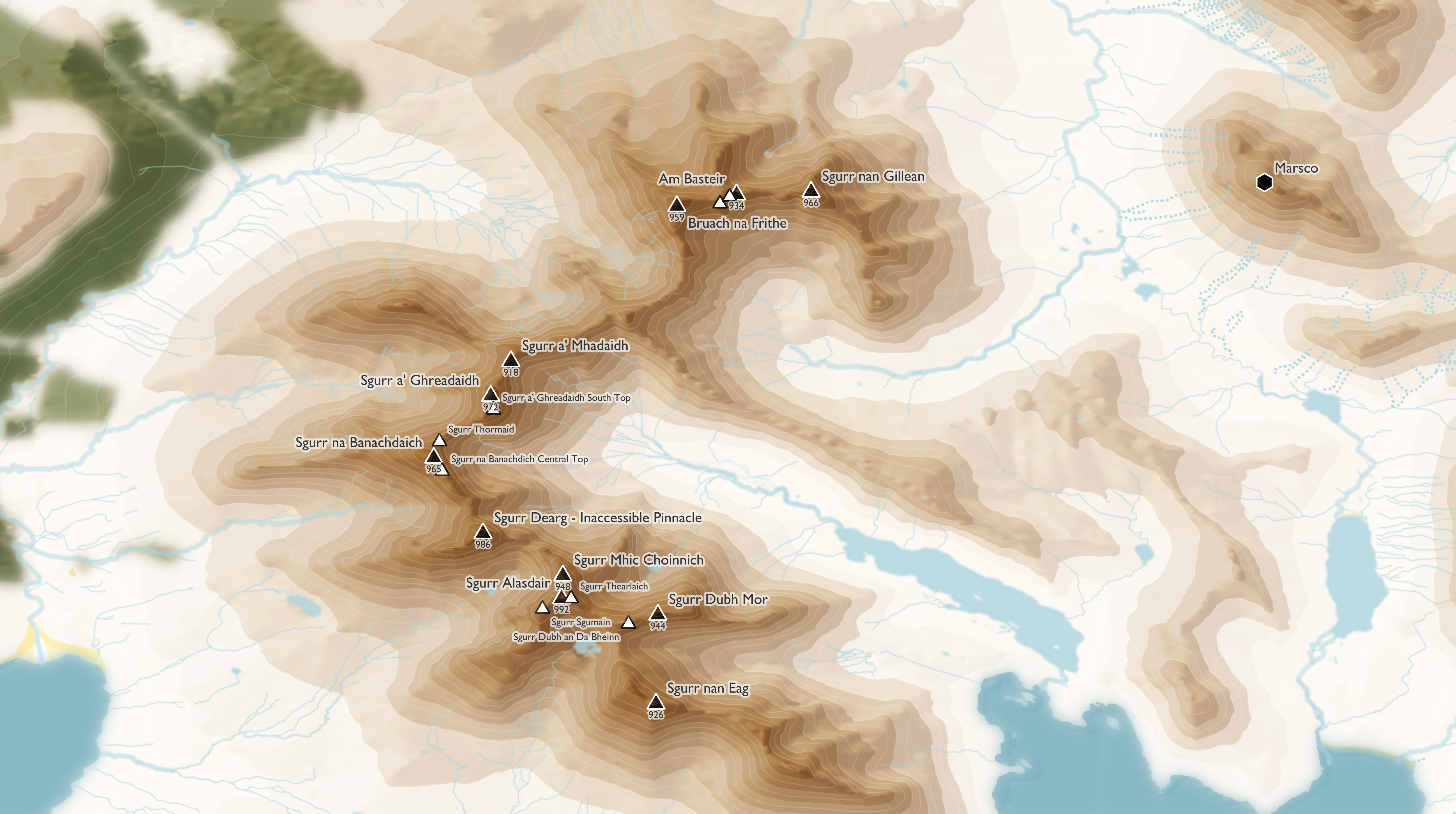 A map of the Cuillin